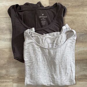 Bundle of 2 3/4 sleeve gray AE Soft and sexy t-shirts